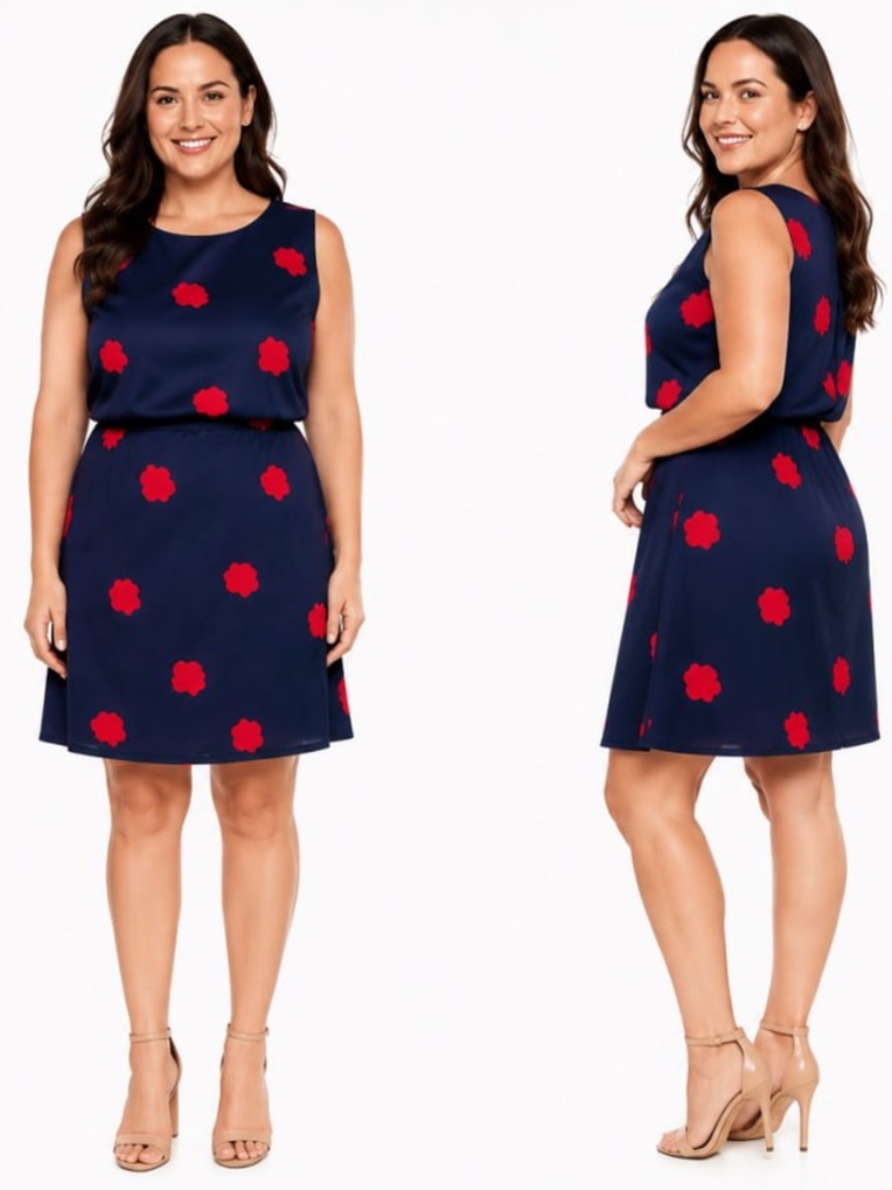 Banana Republic Navy Floral Dress Size 12 Sleeveless With Pockets